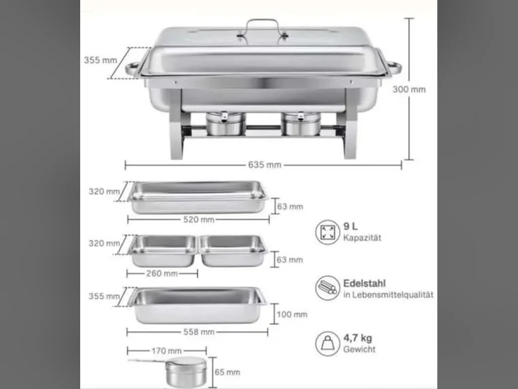 Chafing Dish Maße