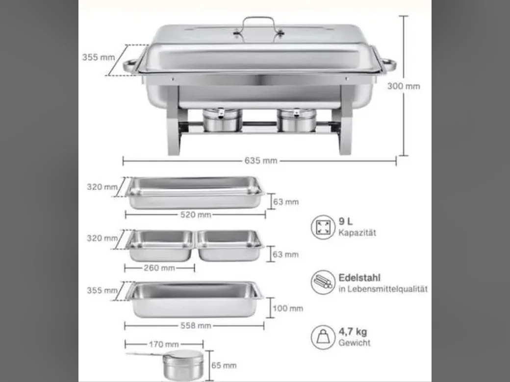 Chafing Dish Maße
