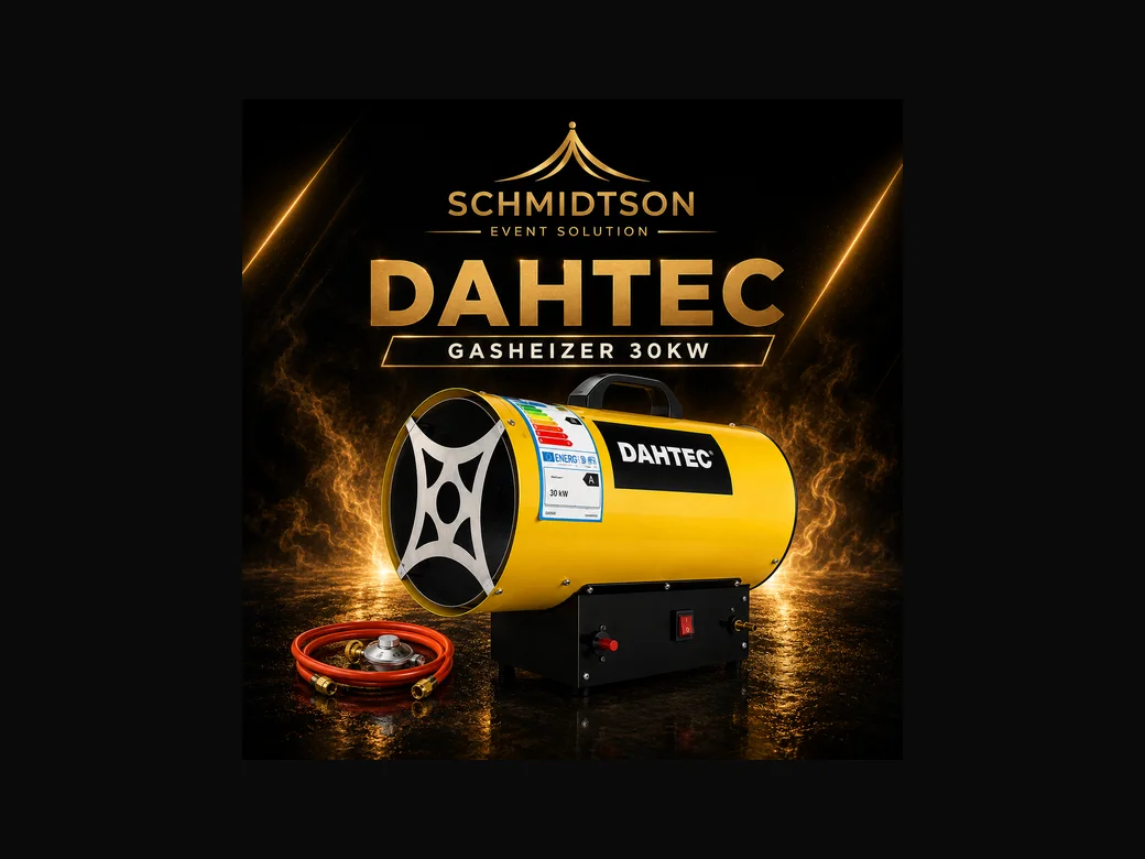 Zeltheizung mieten – DAHTEC Gasheizkanone 30 kW