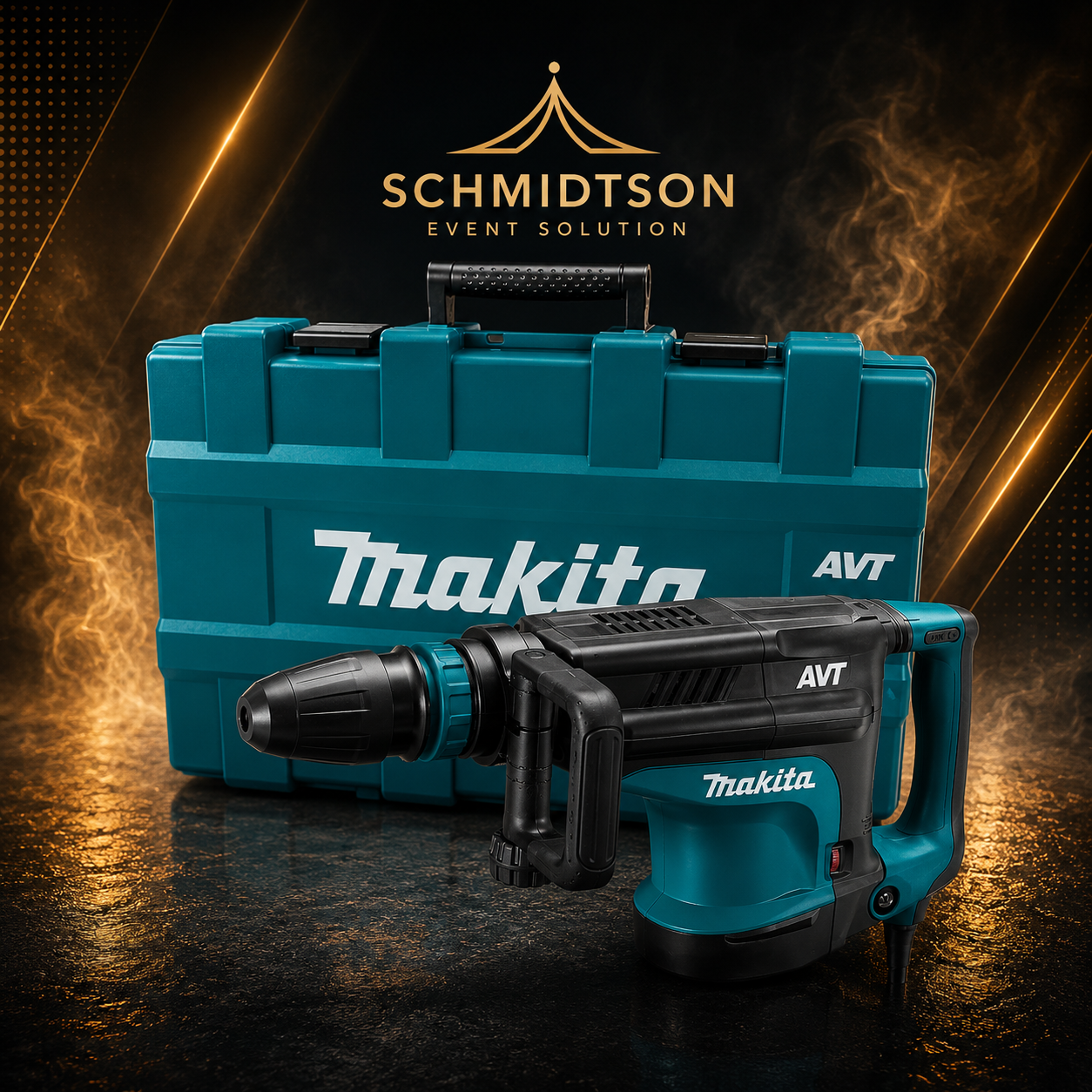 Makita HM1213C Abbruchhammer mit Koffer – Bohrhammer mieten bei Schmidtson Event Solution